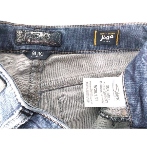 Silver Jeans Suki Mid Super Skinny Joga Women's Size 29X31 Jeans - Picture 6 of 8